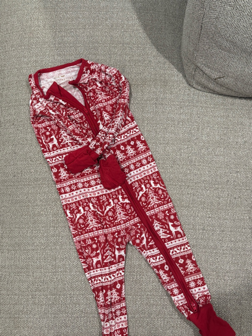 Little Sleepies Red and White Holiday Footed Pajama Sleeper
